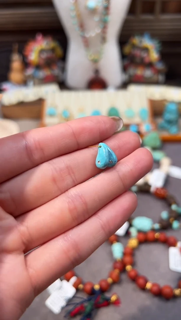 未镶嵌绿松石配饰绿松石多肉卡子配饰