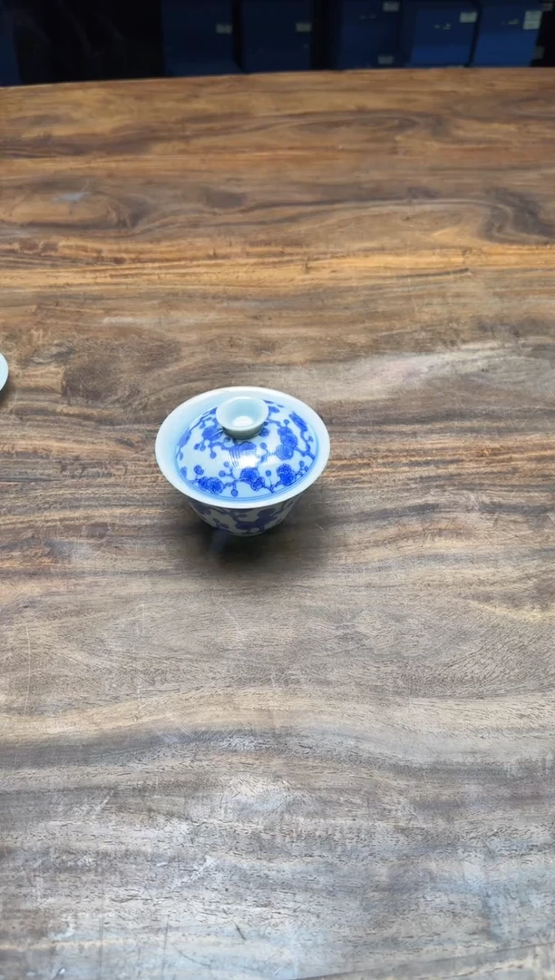 国*一儒堂 青花冰梅盖碗