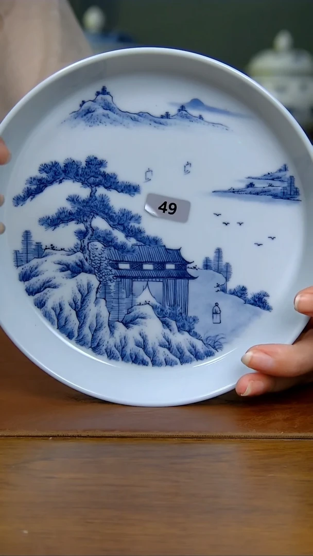 陶瓷山水壶承49