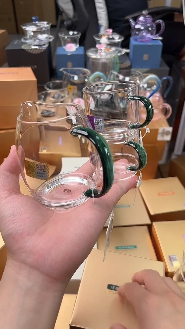 @@禾器晶彩澄然墨绿色+逸杯墨绿2只
