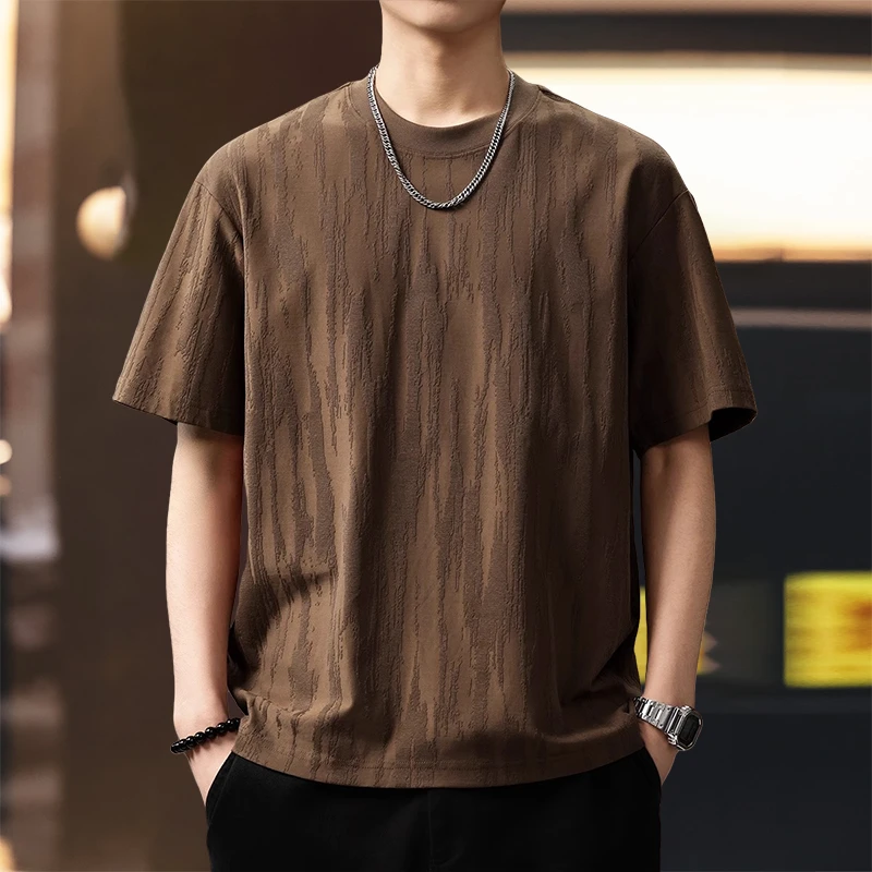 GTRT高端树皮肌理感短袖T恤男宽松夏季新款宽松大码