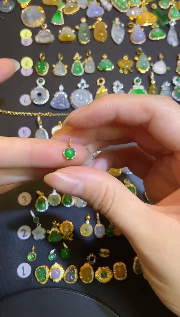 吊坠(不含链)银S925镶嵌翡翠1