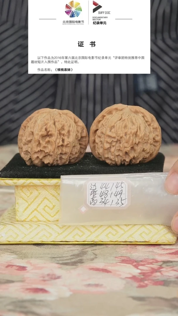 文玩核桃把件白狮子小虚黄尖不修