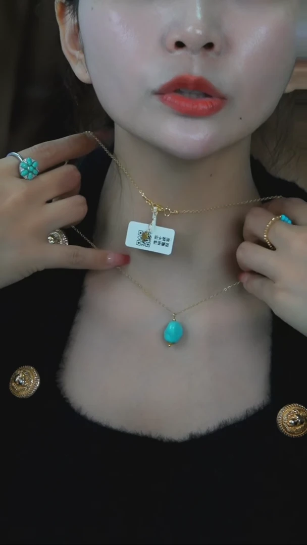 【闪购商品】绿松石项链银S925镶嵌发货一件