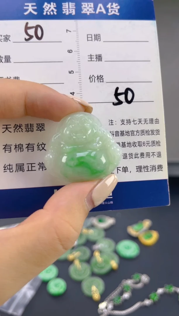 翡翠未镶嵌颈饰天然A货翡翠   50