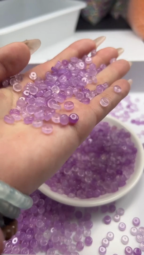 玛瑙/玉髓颈饰未镶嵌w1584冰紫罗兰算盘6*3mm*50颗