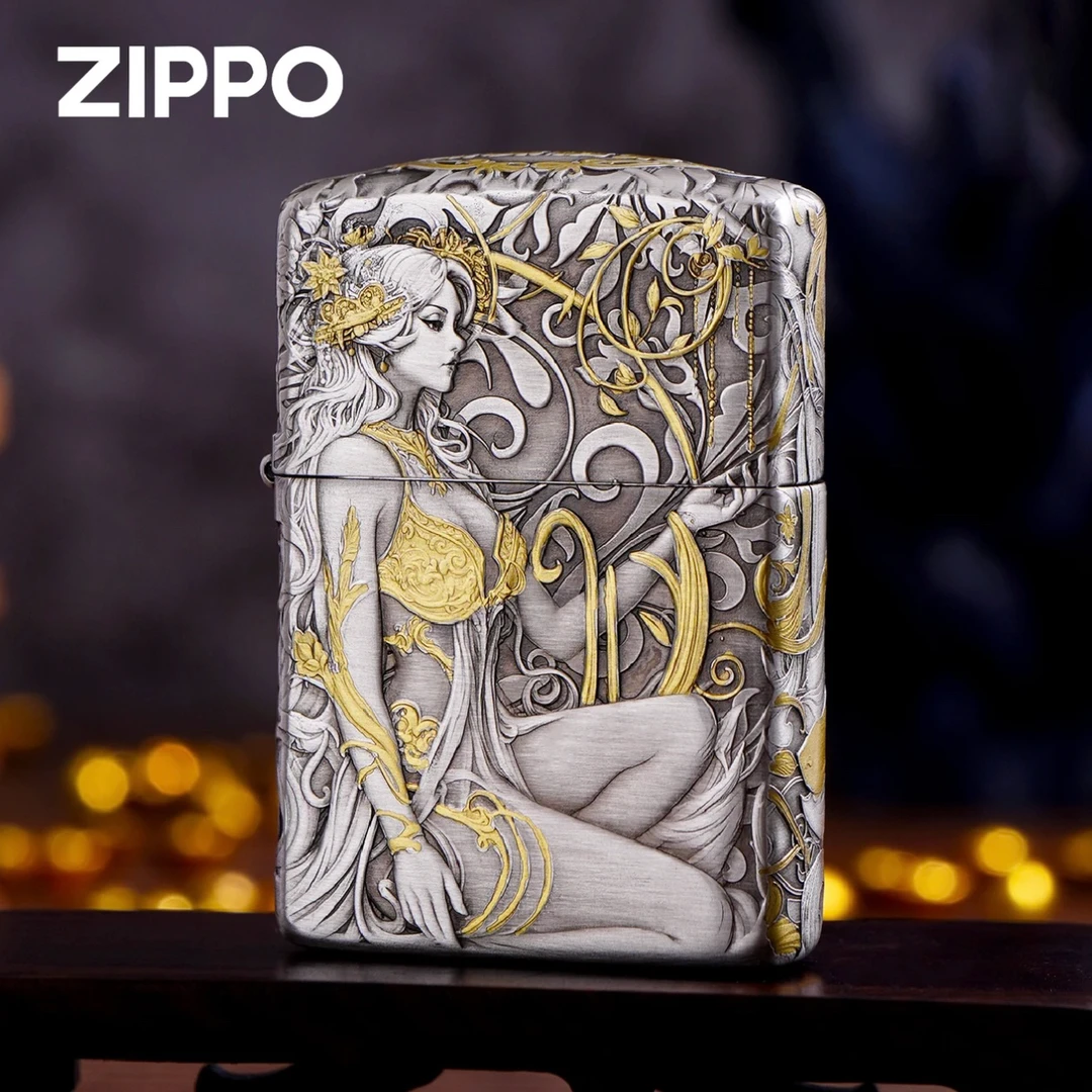 ZIPPO打火机正版烬蝶栖棠 五面立体浮雕熏银盔甲防风精品收藏DYJ1