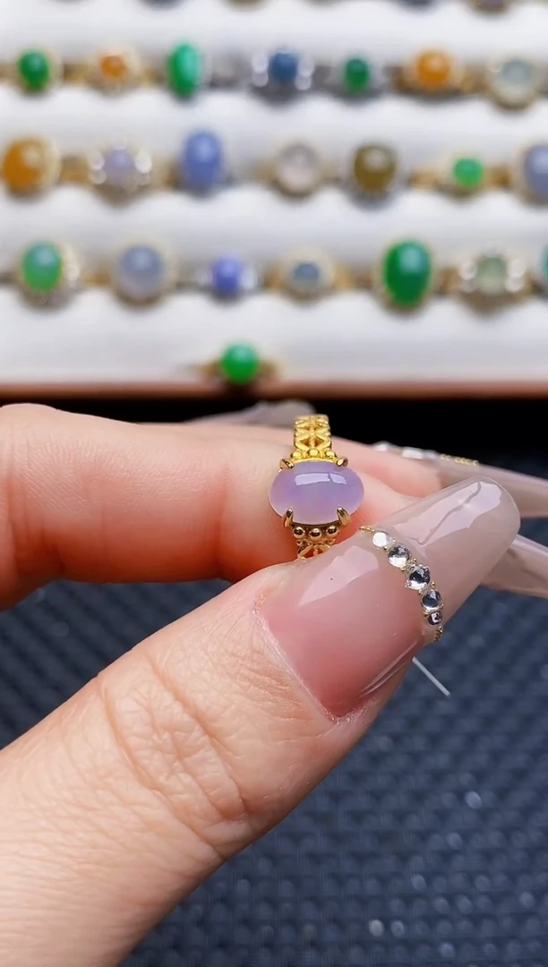 银S925镶嵌戒指翡翠4368