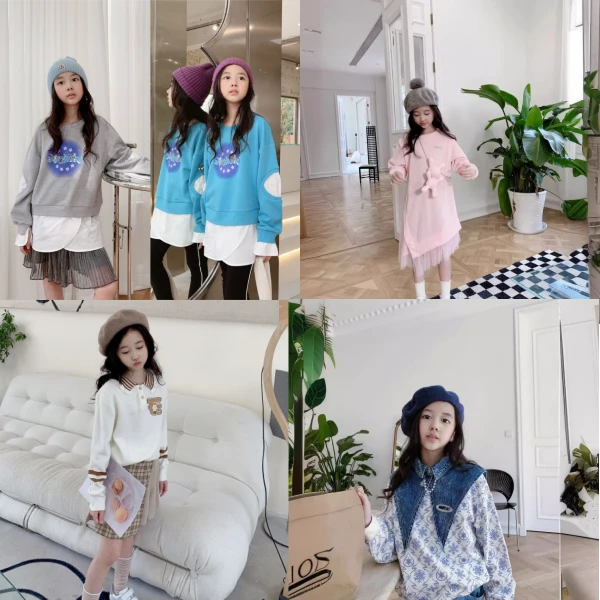 【304-330】全新清仓微瑕 介意勿拍女童套装春秋秋季大童长袖连帽