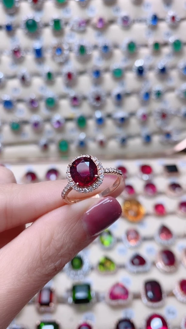 【闪购商品】碧玺18K金戒指18K金镶嵌1