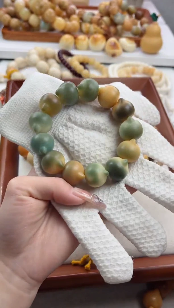 【闪购商品】菩提根/象牙果手串干磨猫猫头21mm瑕疵不补T39