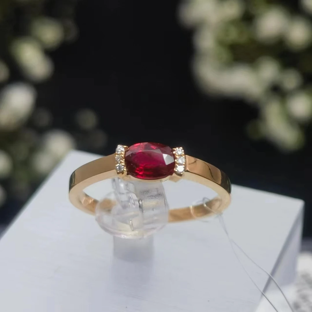 18K金红宝石戒指0.55ct