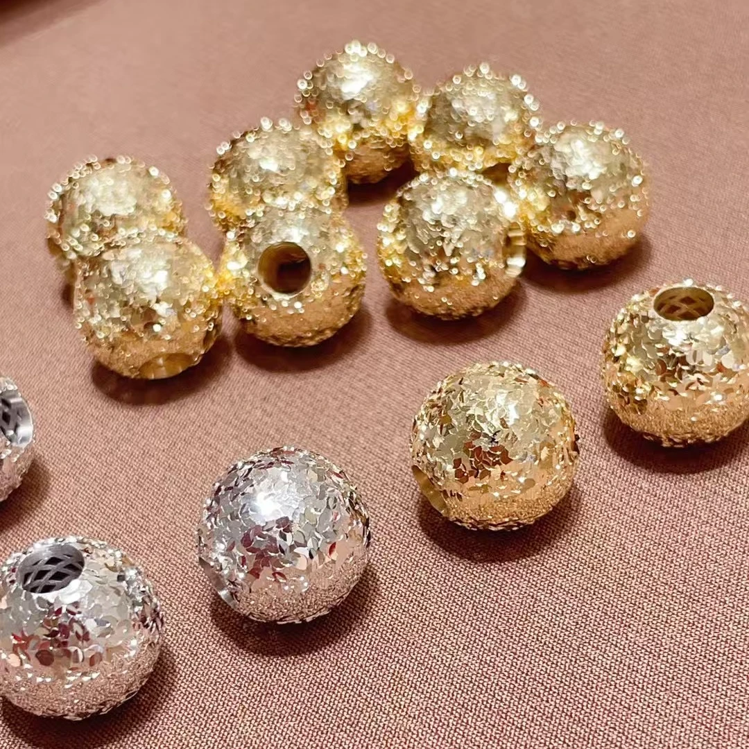 裕璨 18K金路路通碎碎冰金球珠珠吊坠