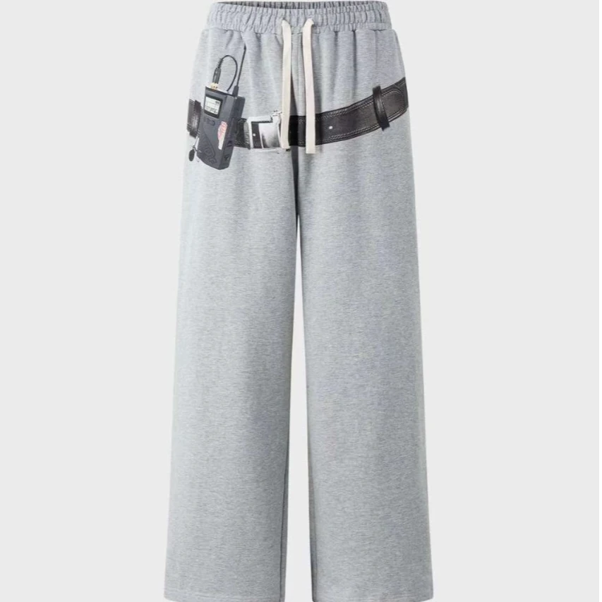 SSSTUFFF音乐随身听印花刺绣抽绳阔腿裤【男女同款】