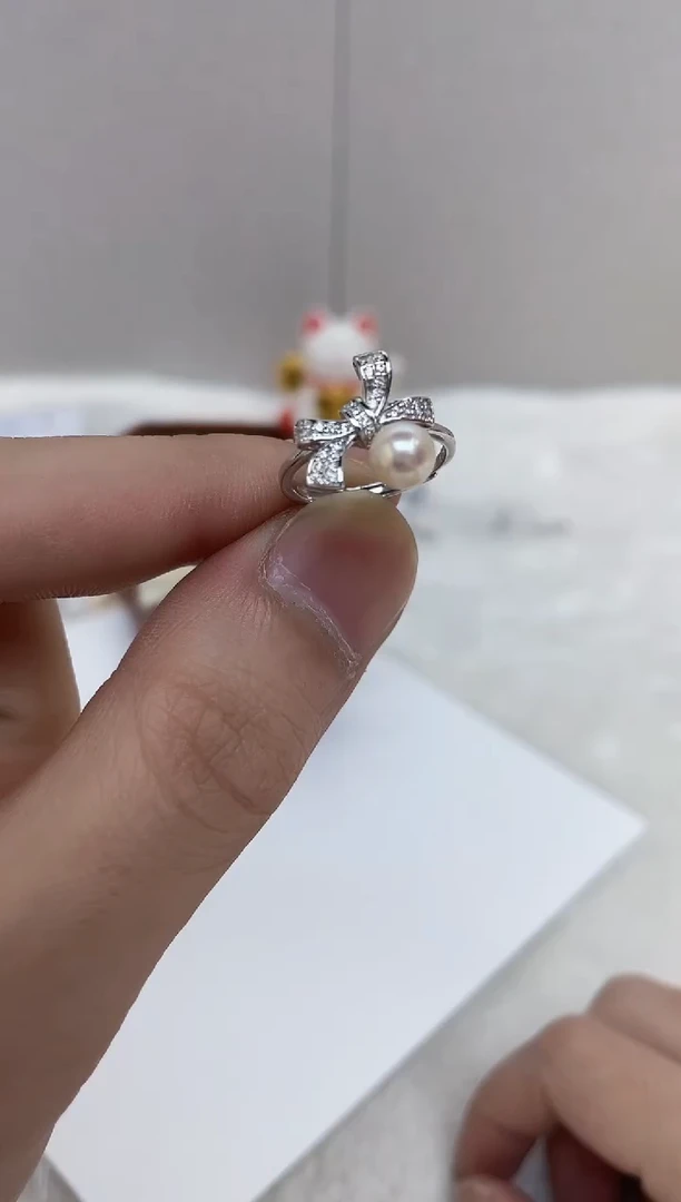 银S925镶嵌海水珍珠戒指