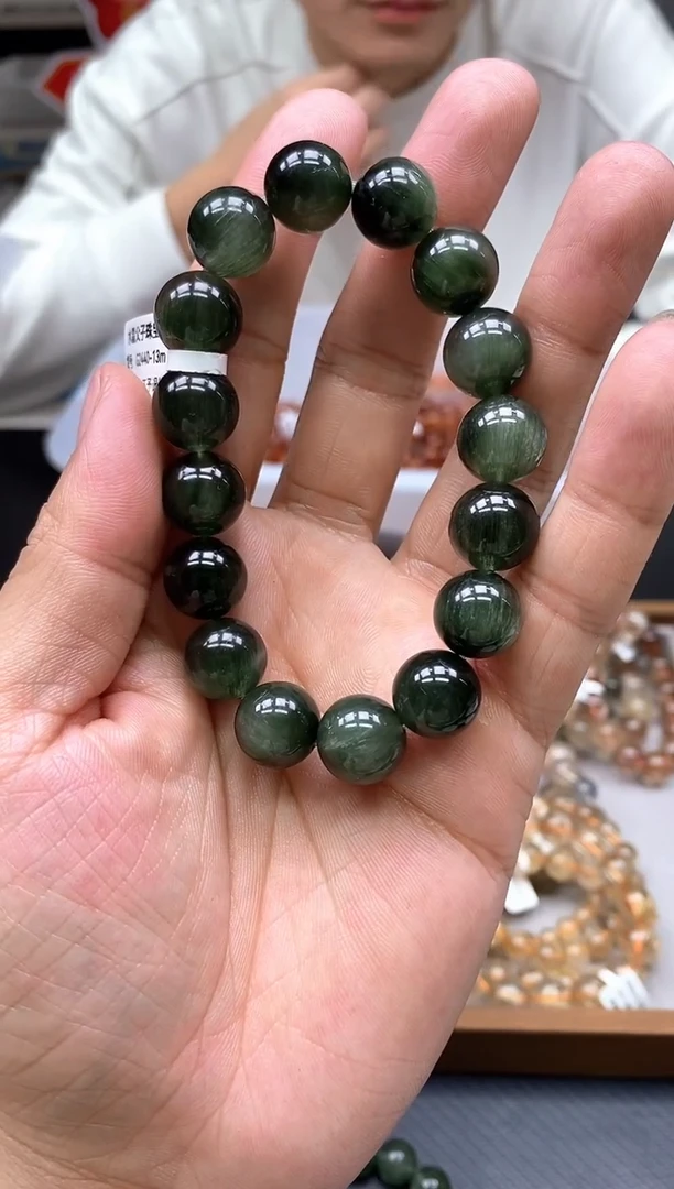 未镶嵌手串水晶8绿兔毛13mm