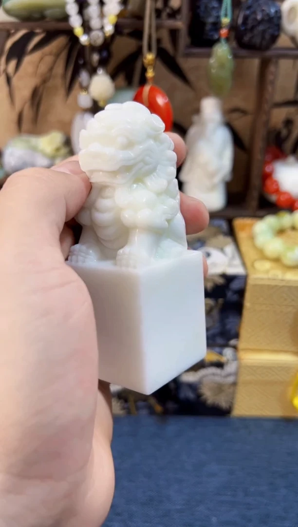 未镶嵌挂件蓝田玉（蛇纹石化大理石玉）蓝田 印章