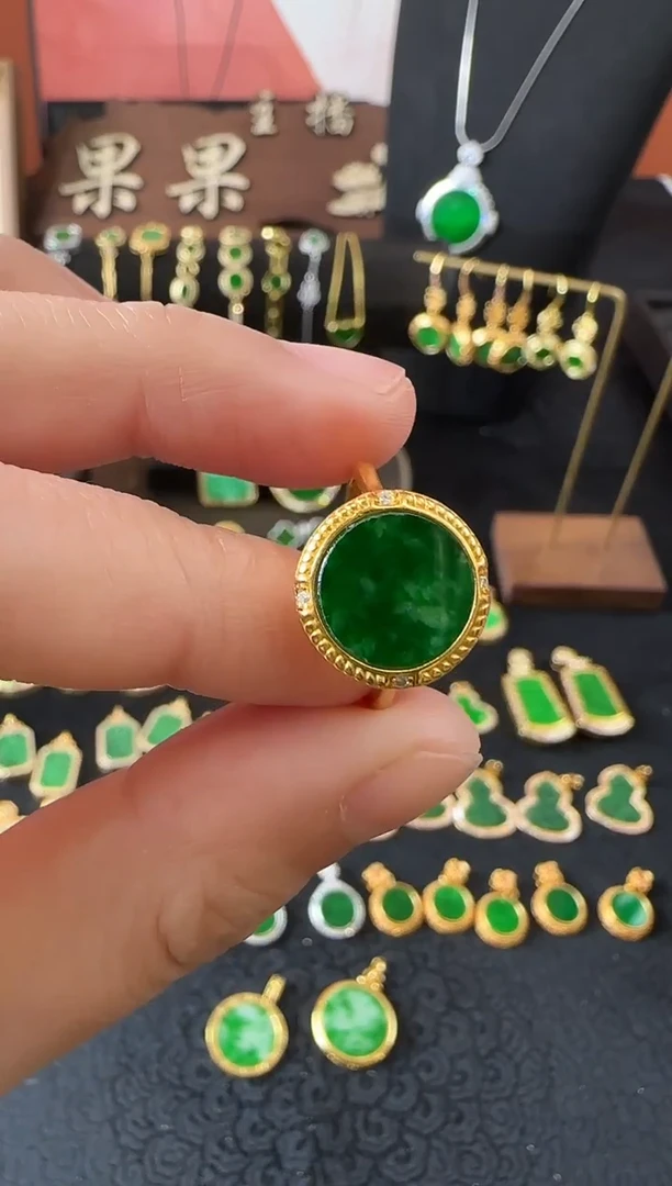 【闪购商品】翡翠戒指银S925镶嵌戒指