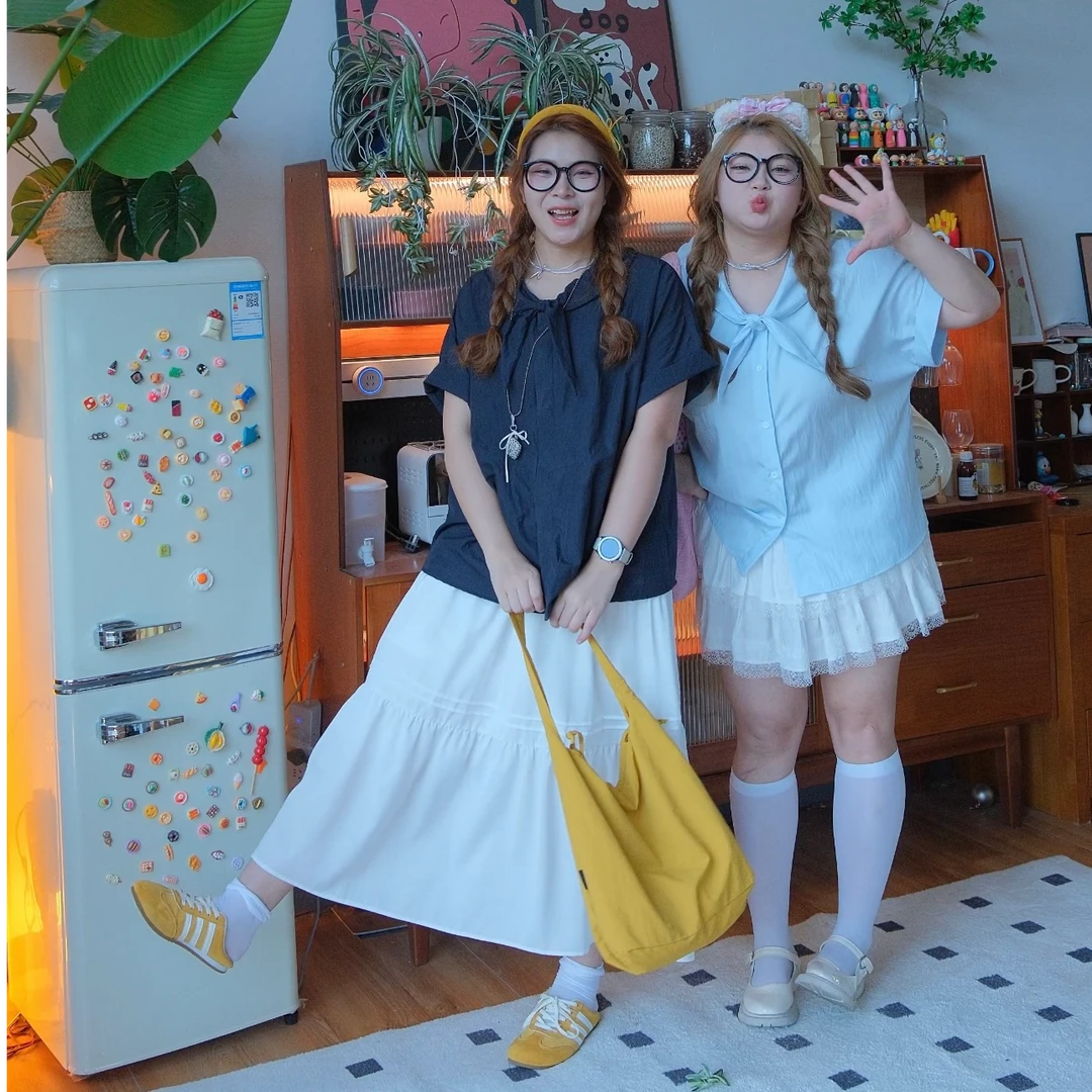 微胖大码薄款凉感衬衫宽松翻领凉感重工学院风女装OL风上衣7781