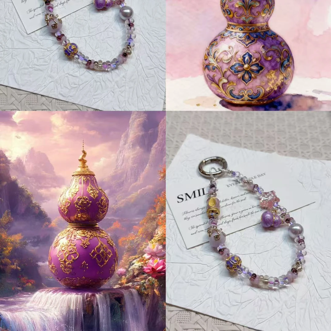 A021LALA原创进口米珠高端手机链［福禄双全］