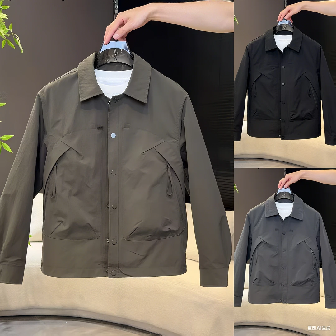 秋季新款男士巴恩风翻领宽松潮流百搭痞帅慵懒风男装夹克外套2588