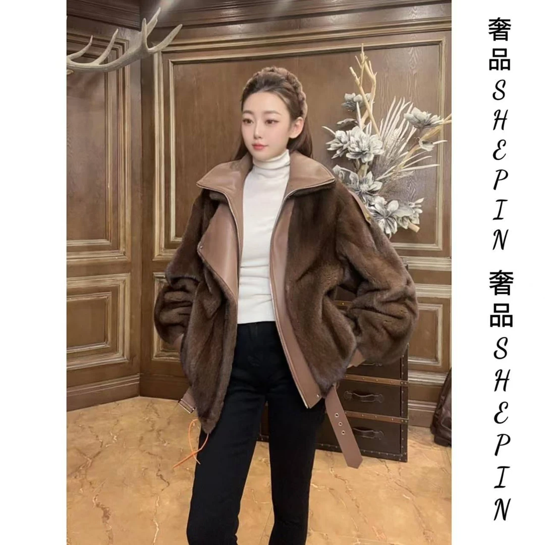 【奢品推荐】24770新款女装百搭时尚街头风设计师款貂皮外套