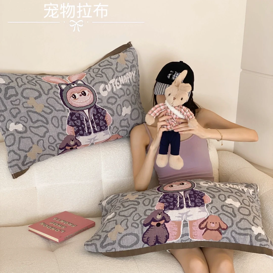 【雅趣】丑娃娃枕巾 全棉纱布卡通一对枕巾亲肤柔软可洗