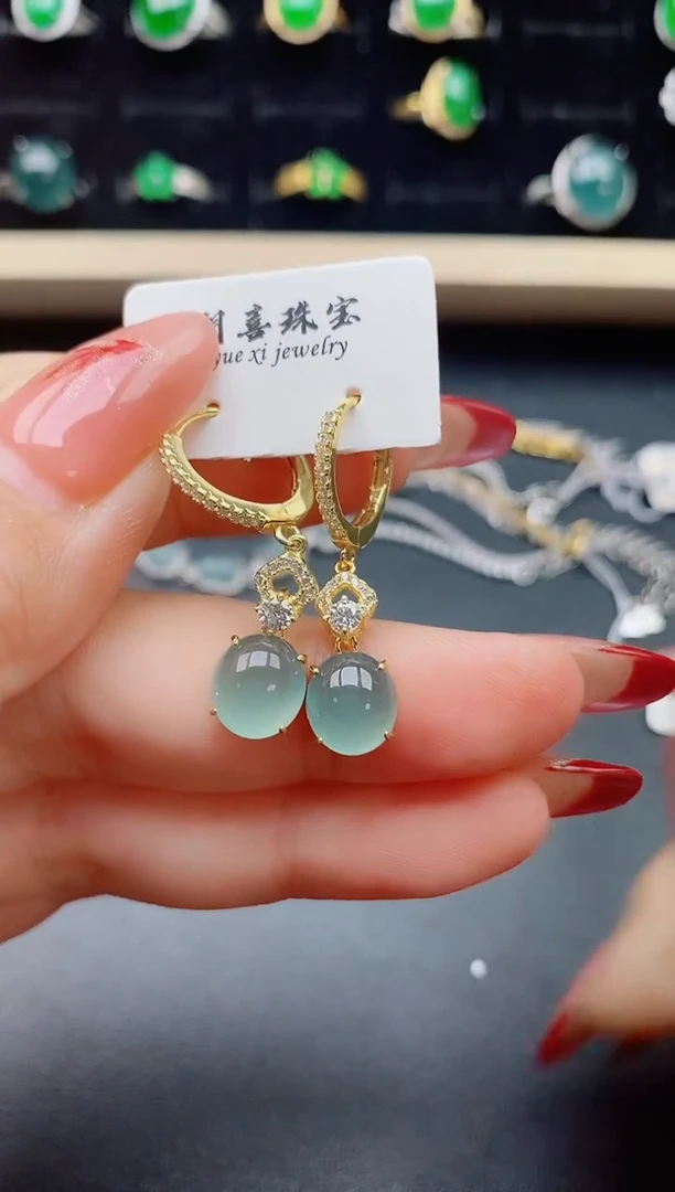 【闪购商品】翡翠耳饰银S925镶嵌321321