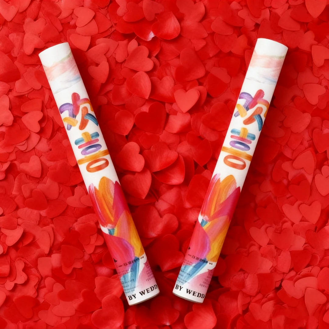 结婚接亲婚礼礼炮筒花瓣雨爱心喷花超氛围礼炮礼炮花筒手持礼花筒