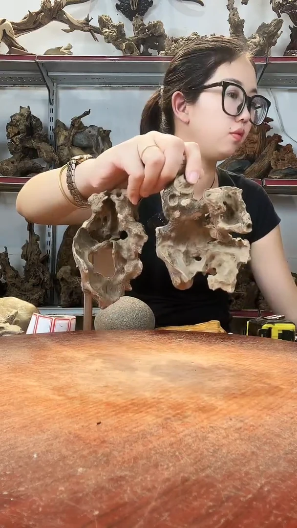 木根*黄荆随型风化镂空底座摆件无漆无蜡