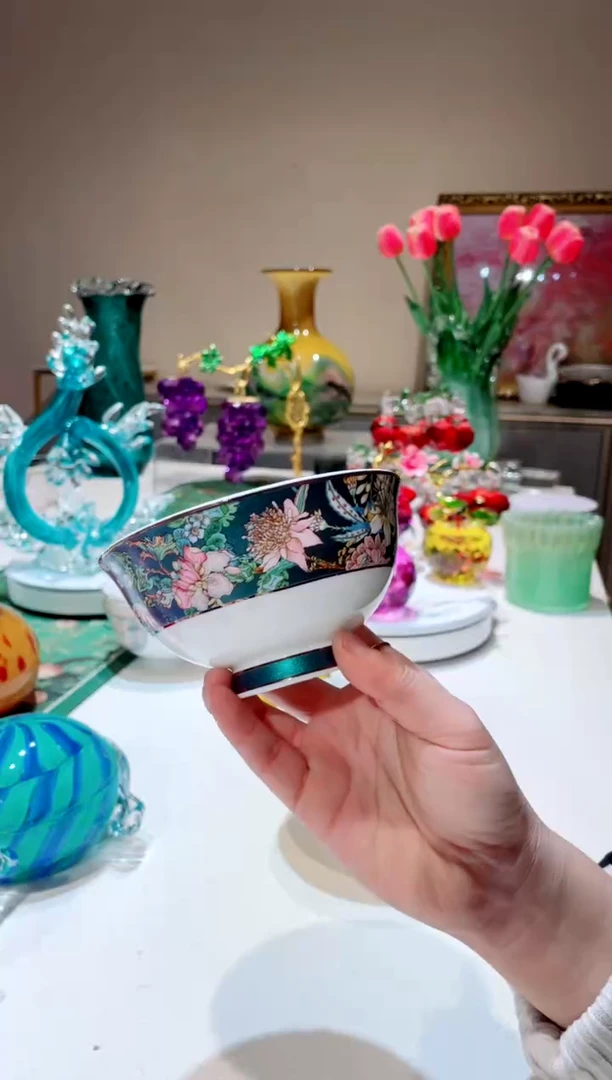 【闪购商品】琉璃手工艺品   绿野4.5寸碗6只