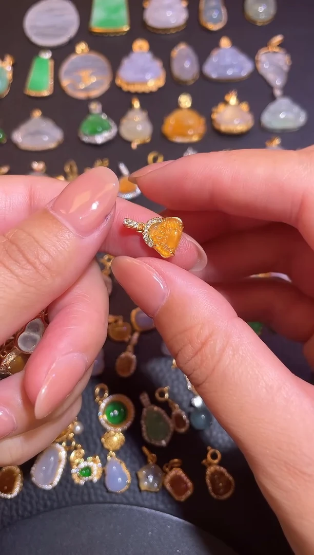 颈饰银S925镶嵌翡翠天然a货翡翠