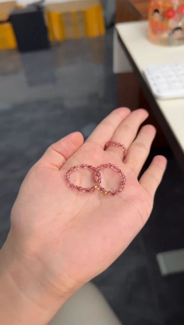 未镶嵌戒指水晶芬达金草莓戒指 多样性发一