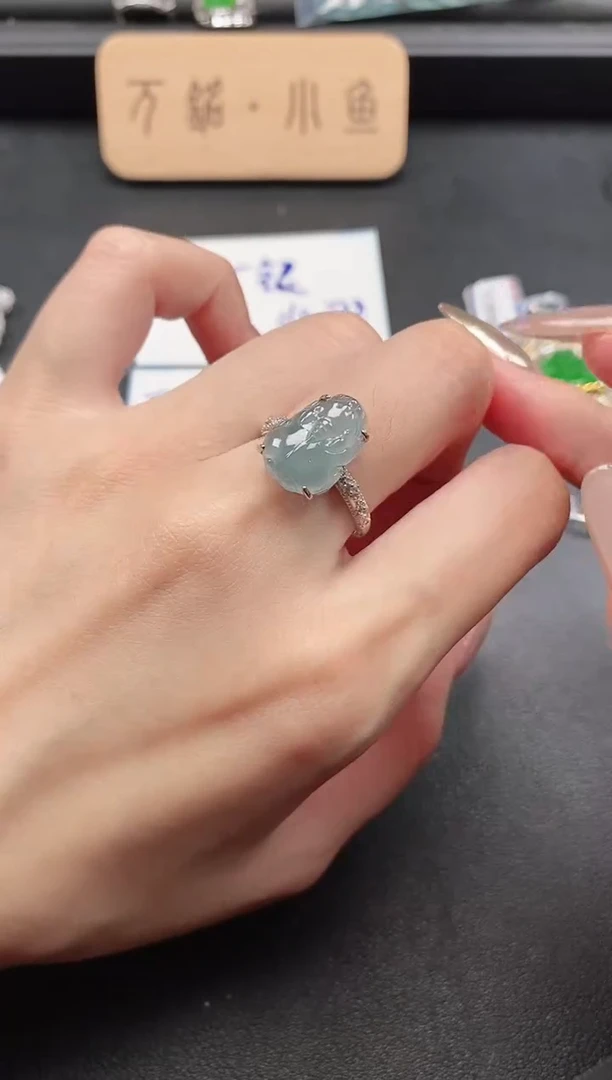 银S925镶嵌戒指翡翠51511