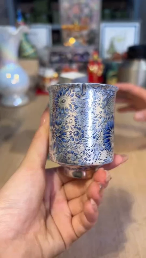 【闪购商品】杯68鎏银向日葵直筒主人杯