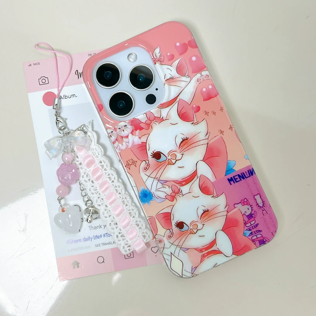 IMD手机壳可爱眨眼玛丽猫适用苹果16iPhone15华为小米oppovivo