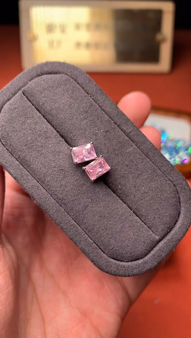 银S925镶嵌耳饰碧玺猫眼2222