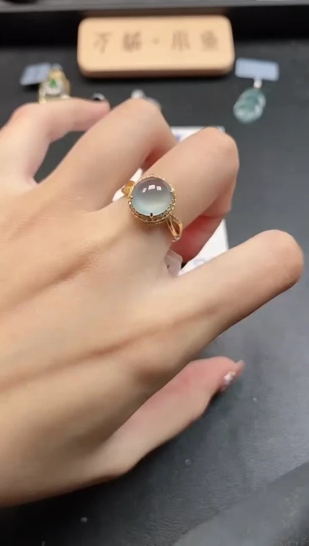 银S925镶嵌戒指翡翠51151