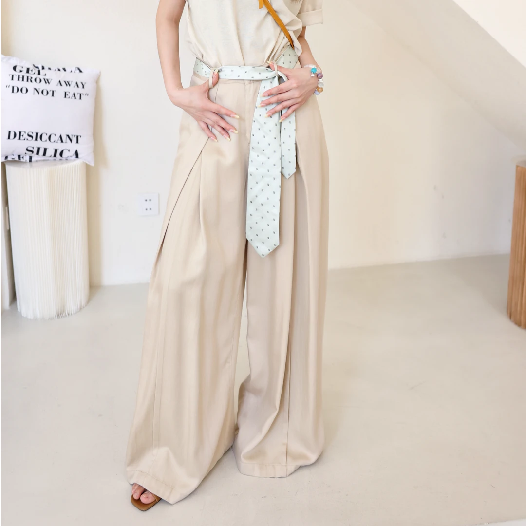 休闲不费力|柔软微阔瀑布裤