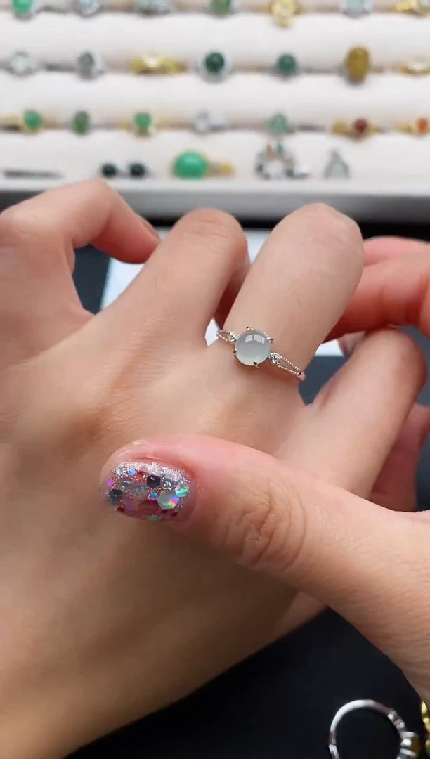 银S925镶嵌戒指翡翠333333333+2