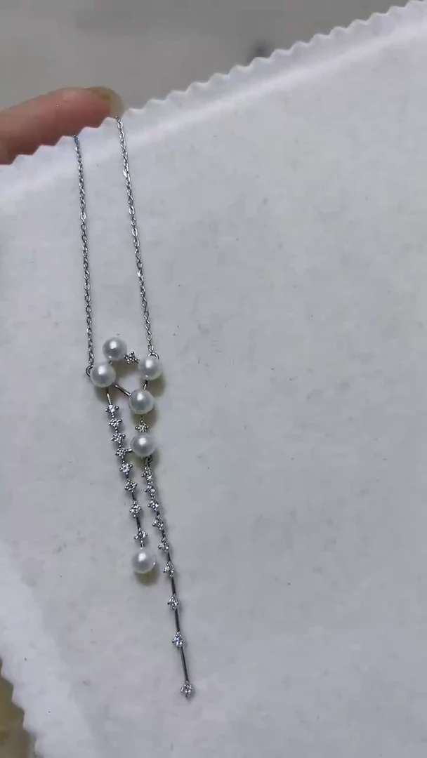 银S925镶嵌淡水珍珠吊坠31