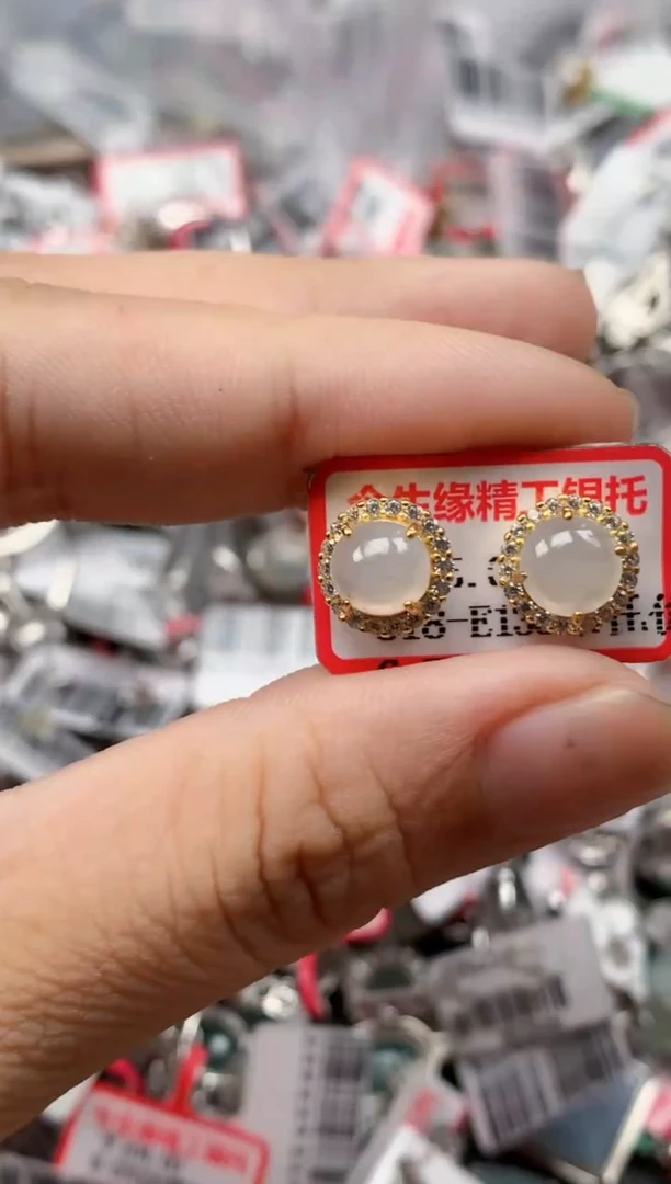 银S925镶嵌戒指翡翠天然A货缅甸翡翠