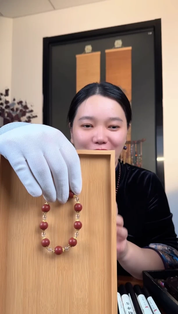 泥塑花蕊夫人12mm微瑕手串