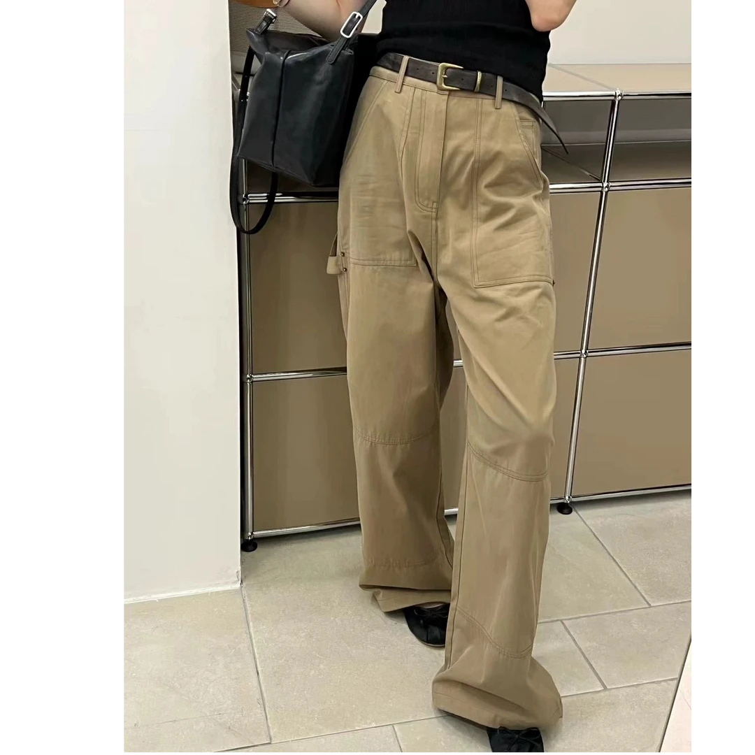 王美丽本丽-51336工装阔腿直筒裤