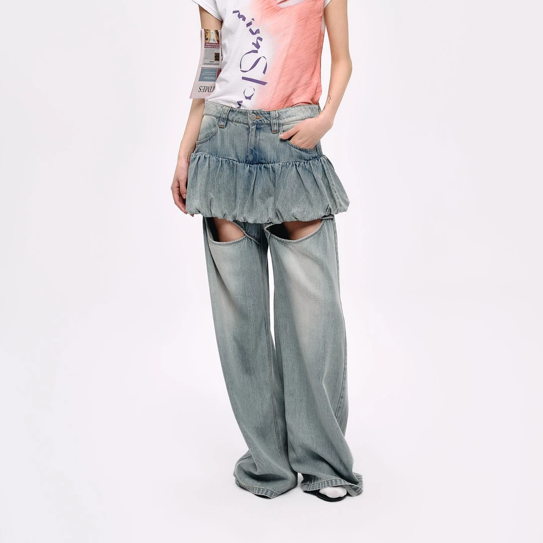 【LOCAT】Le forbici  bubble牛仔长裤  LP13720