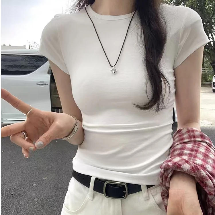 XY2025-10（聚水潭）有弹力短袖春夏高街风短款T女士短袖
