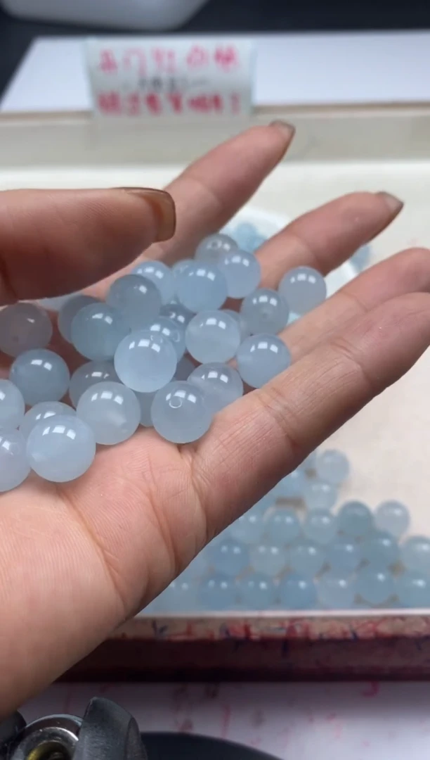 【闪购商品】玛瑙/玉髓颈饰未镶嵌w790冰川蓝玛瑙10mm*20颗