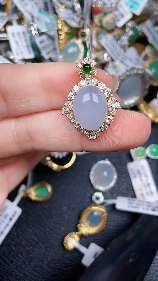 颈饰银S925镶嵌翡翠0194