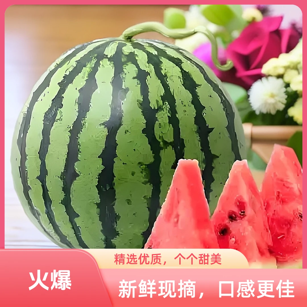 上海正宗8424西瓜新鲜多汁爽脆单果1g上海市上海市