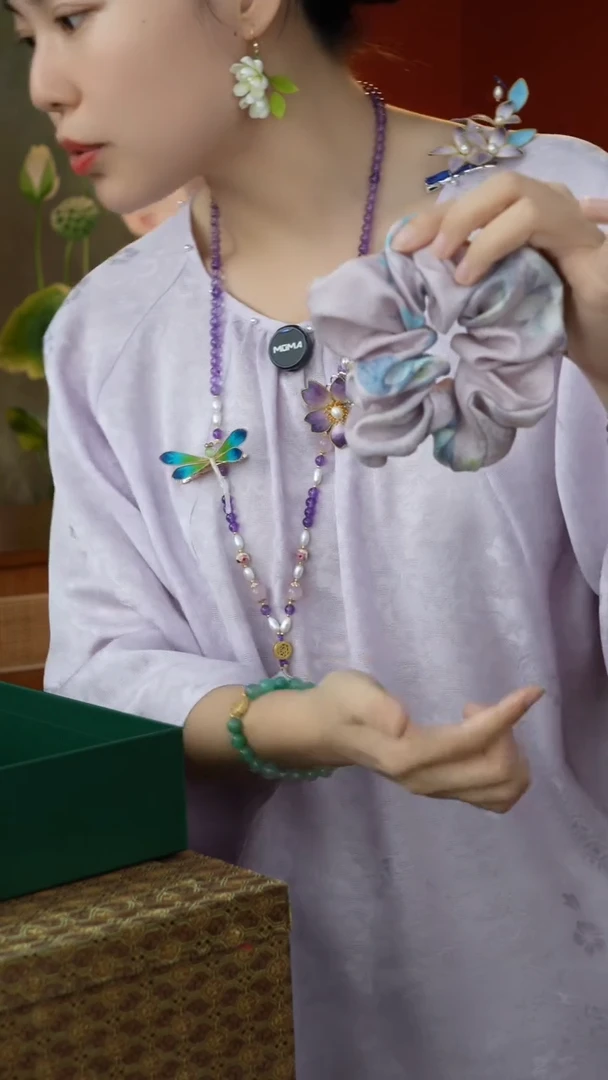 刺绣桑蚕丝大肠圈发圈